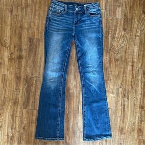 DAYTRIP Women’s Blue Virgo Boot Cut Distressed Jeans Denim Size 26L